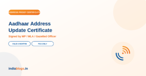 Aadhaar Address Update Certificate Form PDF Download – Address Proof Certificate