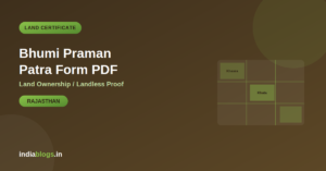 Rajasthan Bhumi Praman Patra Form PDF Download