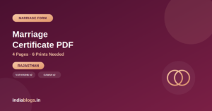 Rajasthan Marriage Certificate Form PDF Download