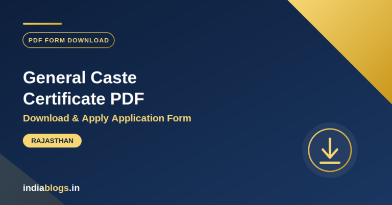 rajasthan general caste certificate form pdf