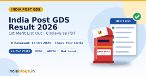 India Post GDS Result 2026 out 1st merit list circle-wise PDF
