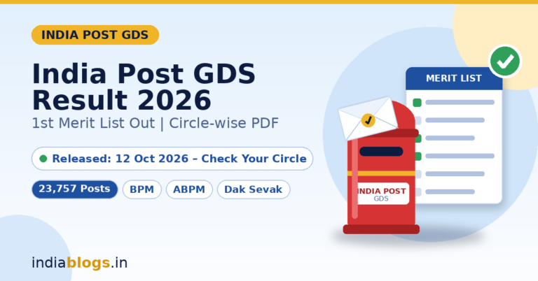 India Post GDS Result 2026 out 1st merit list circle-wise PDF