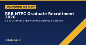 RRB NTPC Graduate Recruitment 2026 notification for 3548 vacancies