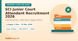 SCI Junior Court Attendant Recruitment 2026 notification for 130 vacancies
